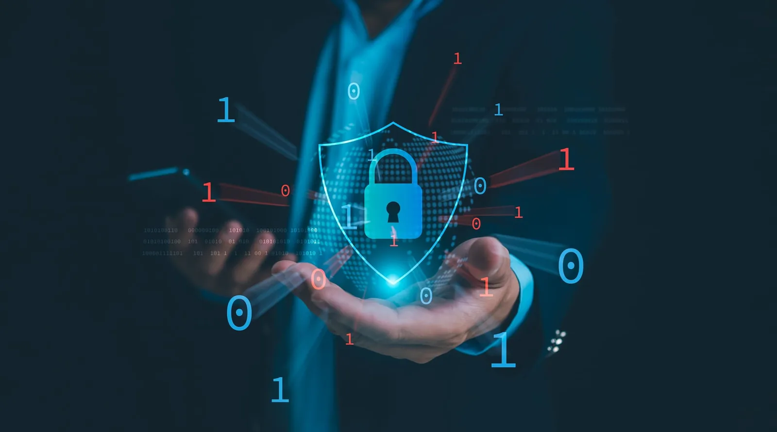 Digital shield representing endpoint detection and response (EDR) against cyberattacks