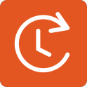 Clock with a circular arrow representing healthcare backup and disaster recovery