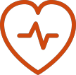 Heart with a pulse line representing behavioral health practices