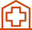 Clinic building with a medical cross representing federally qualified health centers