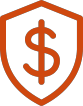 Shield with a dollar sign representing the cost of a healthcare data breach