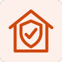 House with a shield representing security and support under one roof