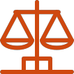 Scales of justice representing litigation and trial firms