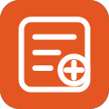 Record list with a plus sign representing practice management software support