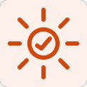 Sun with a checkmark representing proactive IT management